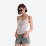 No.10 Snake‑print Sheer Tank Top